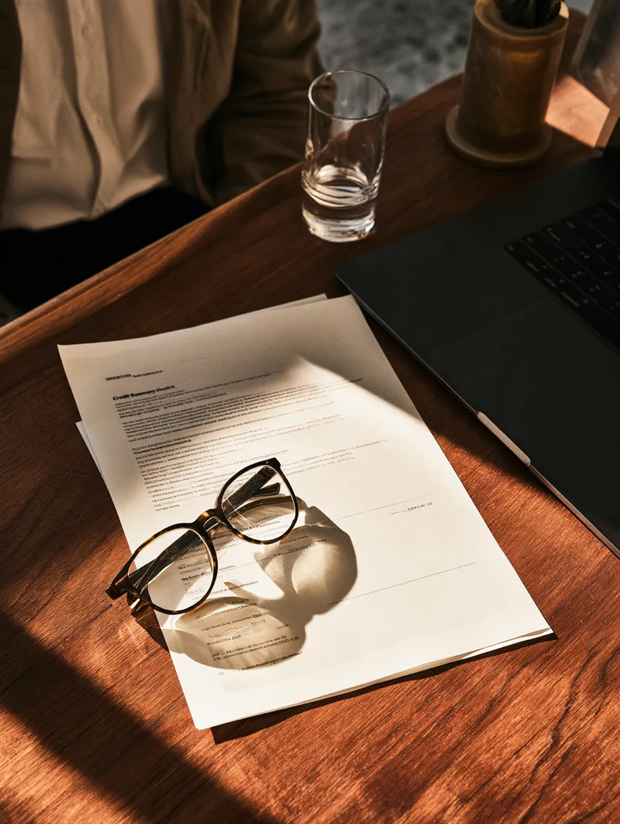 Credit report and calculator used to plan a personal loan request