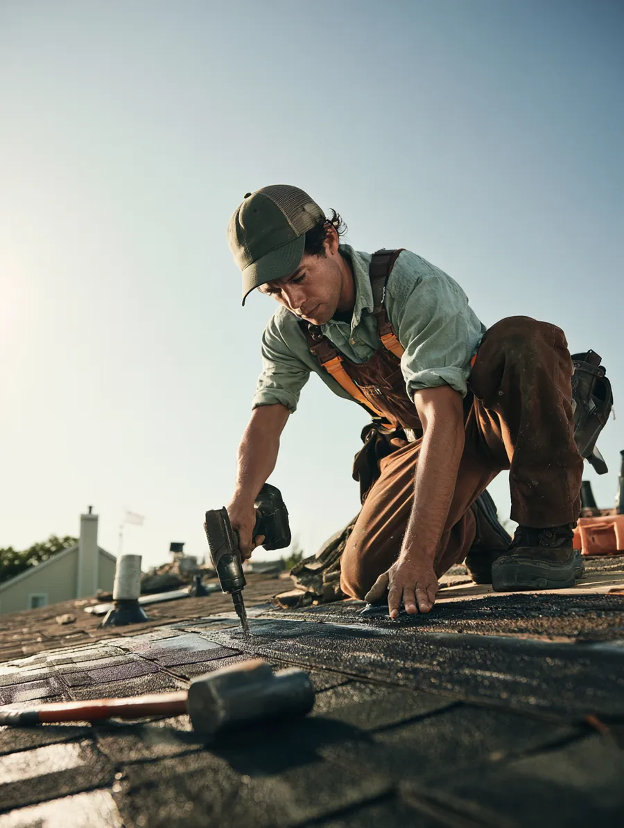 Homeowner reviewing a contractor's repair quote next to personal loan offers