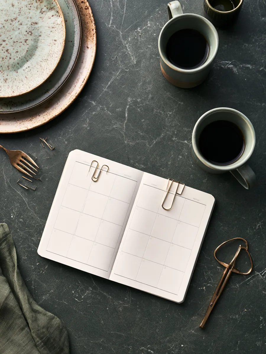 Two payoff plans sketched side by side with a calculator between them