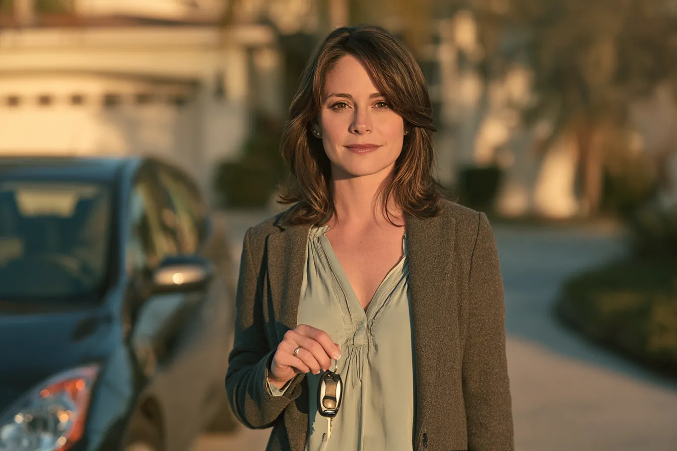 Split scene comparing a secured personal loan backed by a car title with an unsecured loan agreement